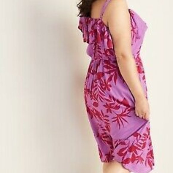 Waist-Defined Plus-Size One- Shoulder Dress New - Picture 2 of 5